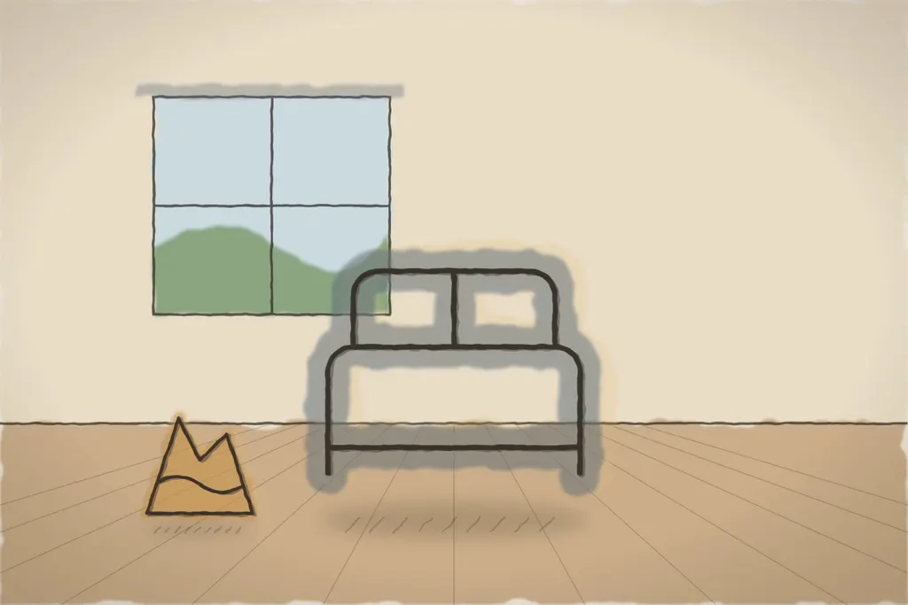 Cameră dublă cu vedere spre Piatra Craiului (ilustrație)